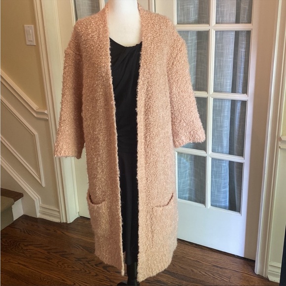 Mia Mai Apricot Long Open Sweater Made in Italy -MEDIUM - Picture 2 of 12